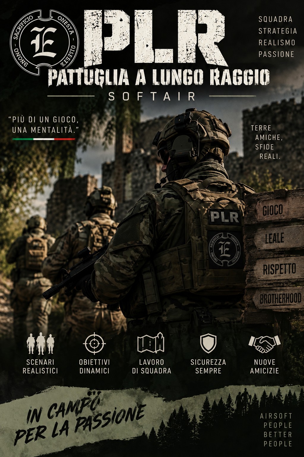Locandina ELFI Softair dedicata alla PLR, Pattuglia a lungo raggio
