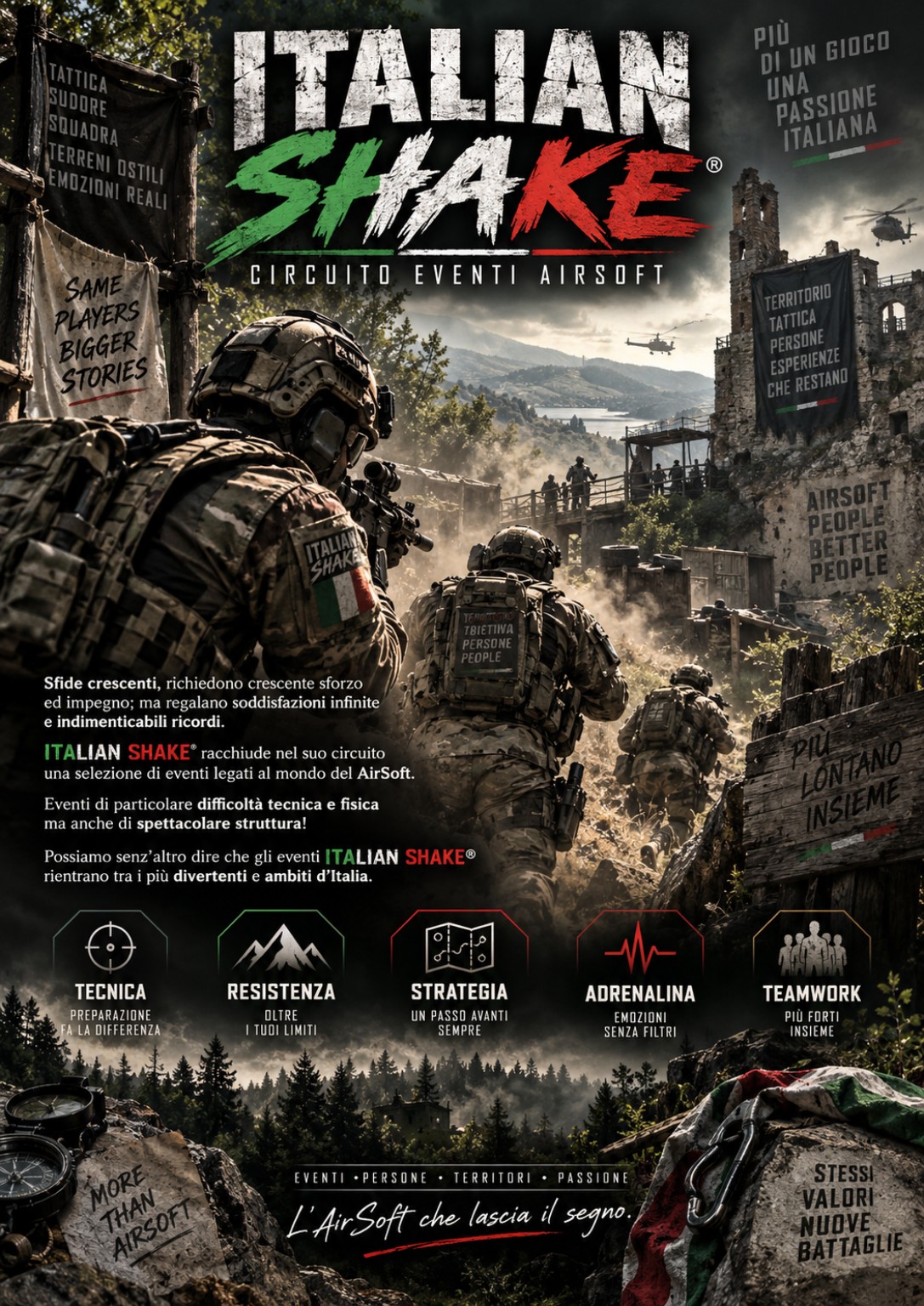Locandina Italian Shake, circuito italiano di eventi airsoft