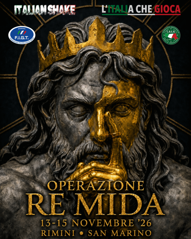Locandina ufficiale di Operazione Re Mida, Italian Shake, dal 13 al 15 novembre 2026
